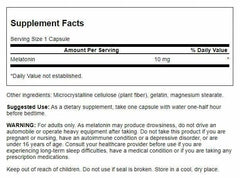 Close-up of Swanson Melatonin 10mg capsules