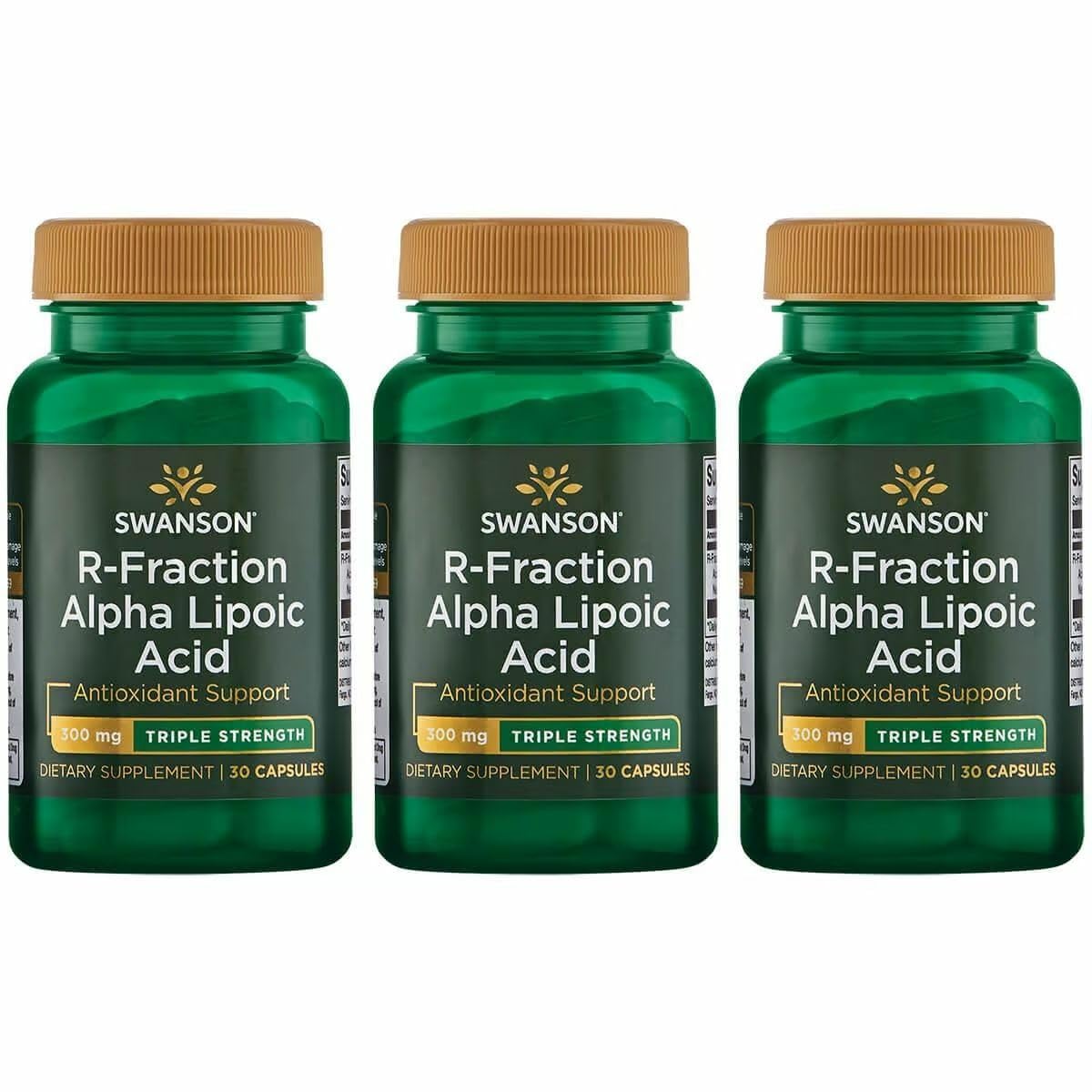 Swanson Triple Strength R-Fraction Alpha Lipoic Acid bottle label — 300 mg per capsule