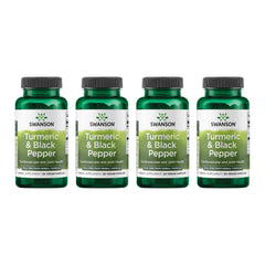 Swanson Turmeric & Black Pepper 60-capsule bottle in a four-pack