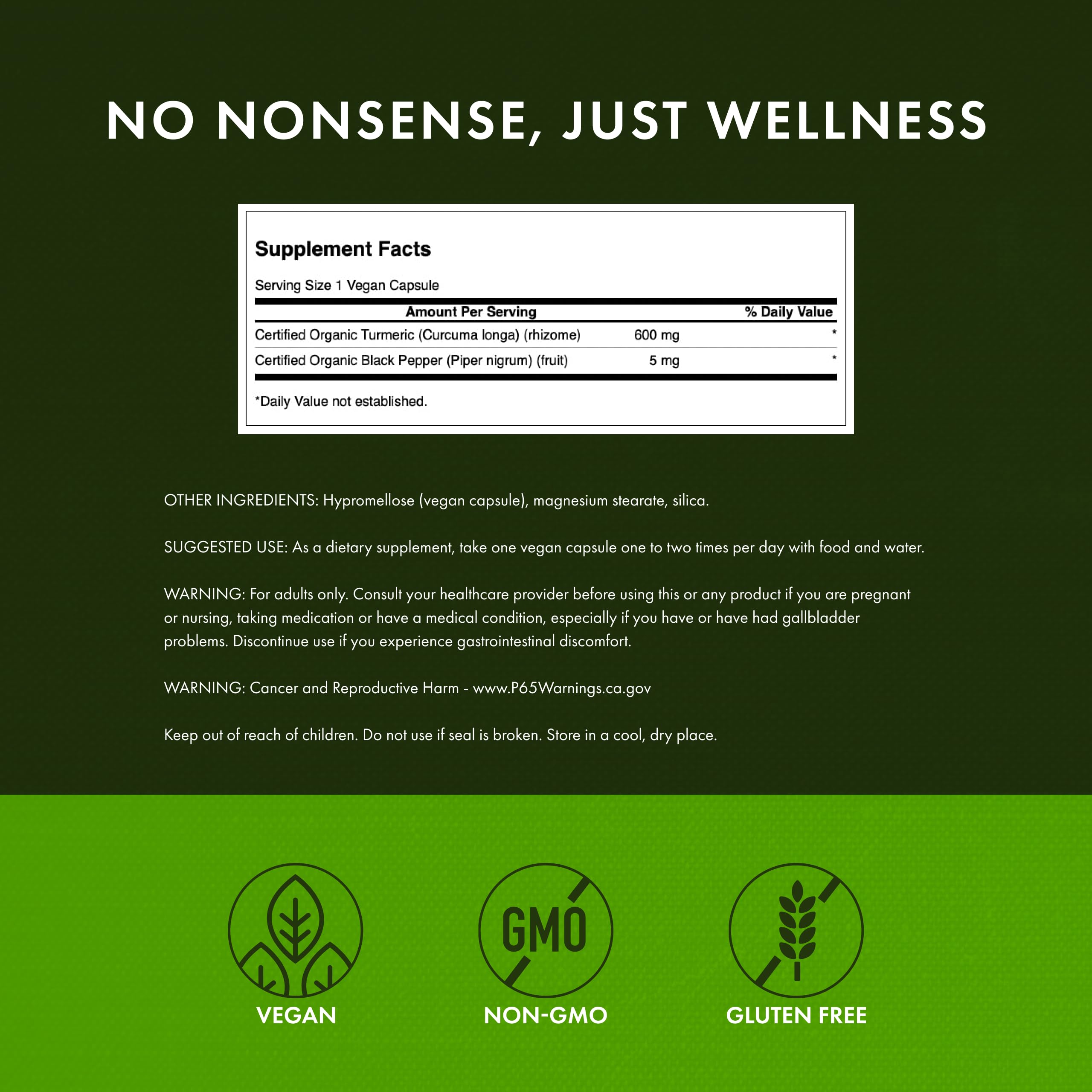 Label on Swanson Turmeric & Black Pepper bottle highlighting bioavailability