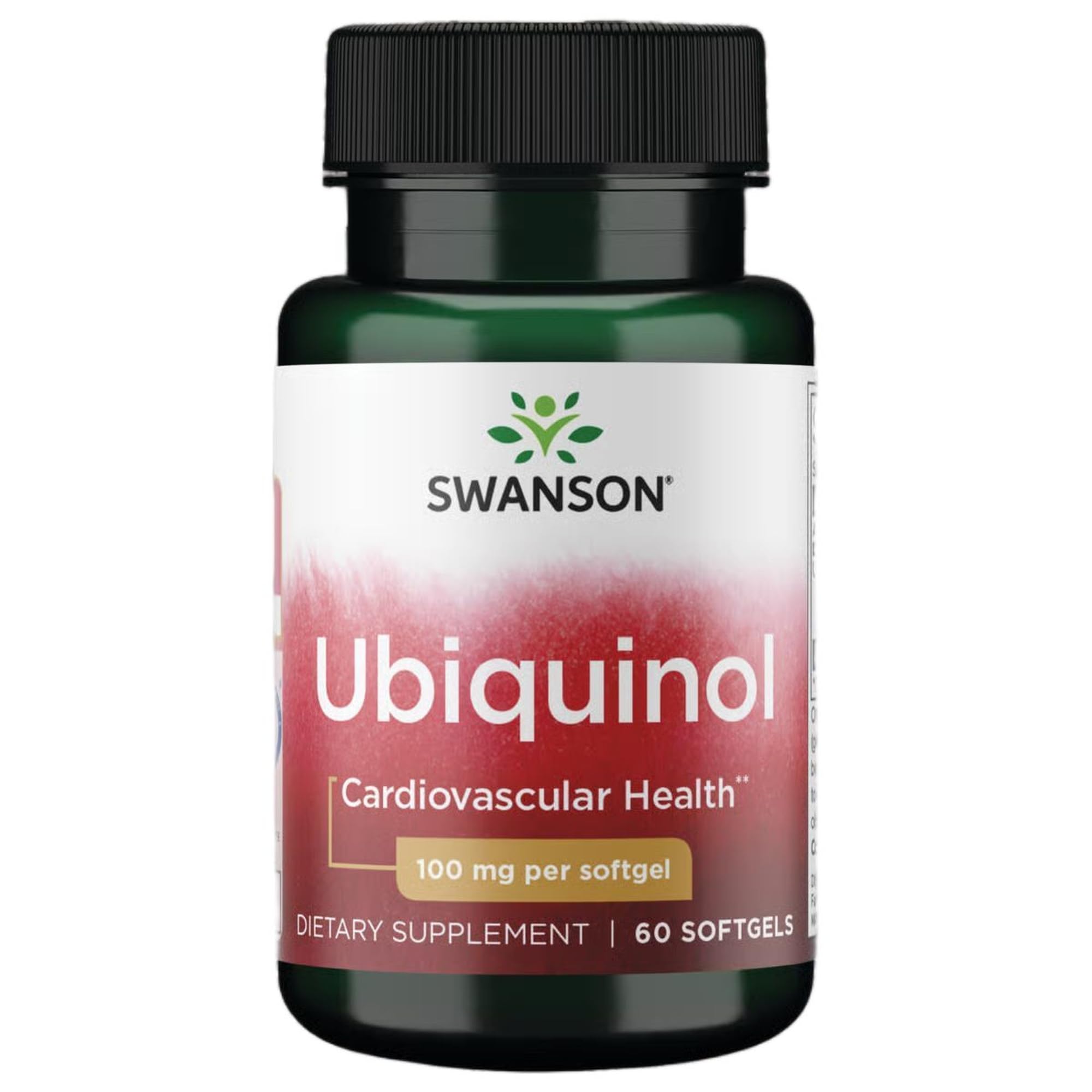 Front view of Swanson Ubiquinol 100 mg bottle