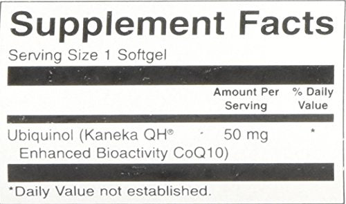Softgel capsules of ubiquinol 50 mg