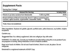 Close-up of Betatene NAT Mix Carotenoids label