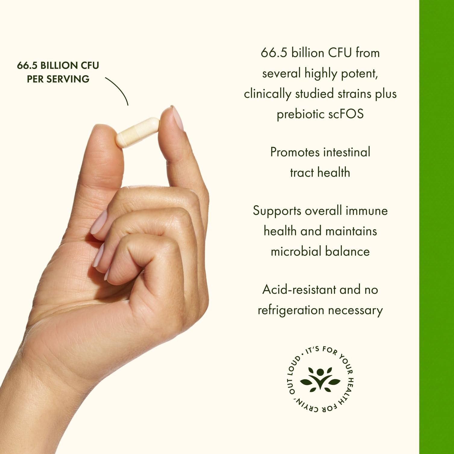 NutraFlora scFOS 100 mg prebiotic included with probiotics