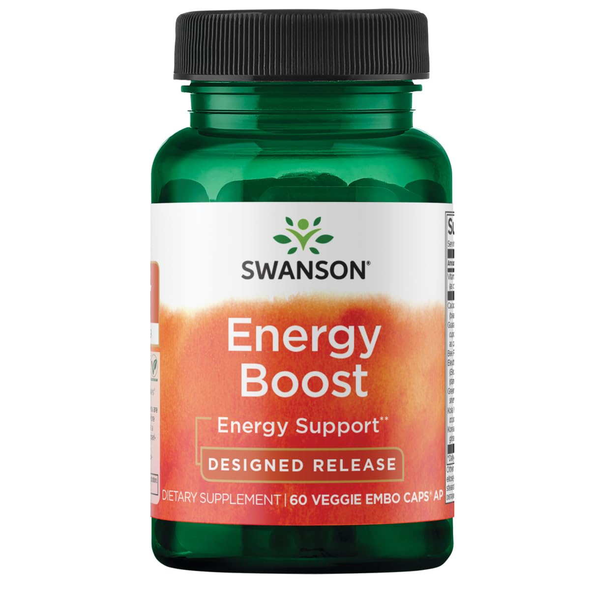 Swanson Ultra Energy Boost Designed Release 60 Veg Caps bottle