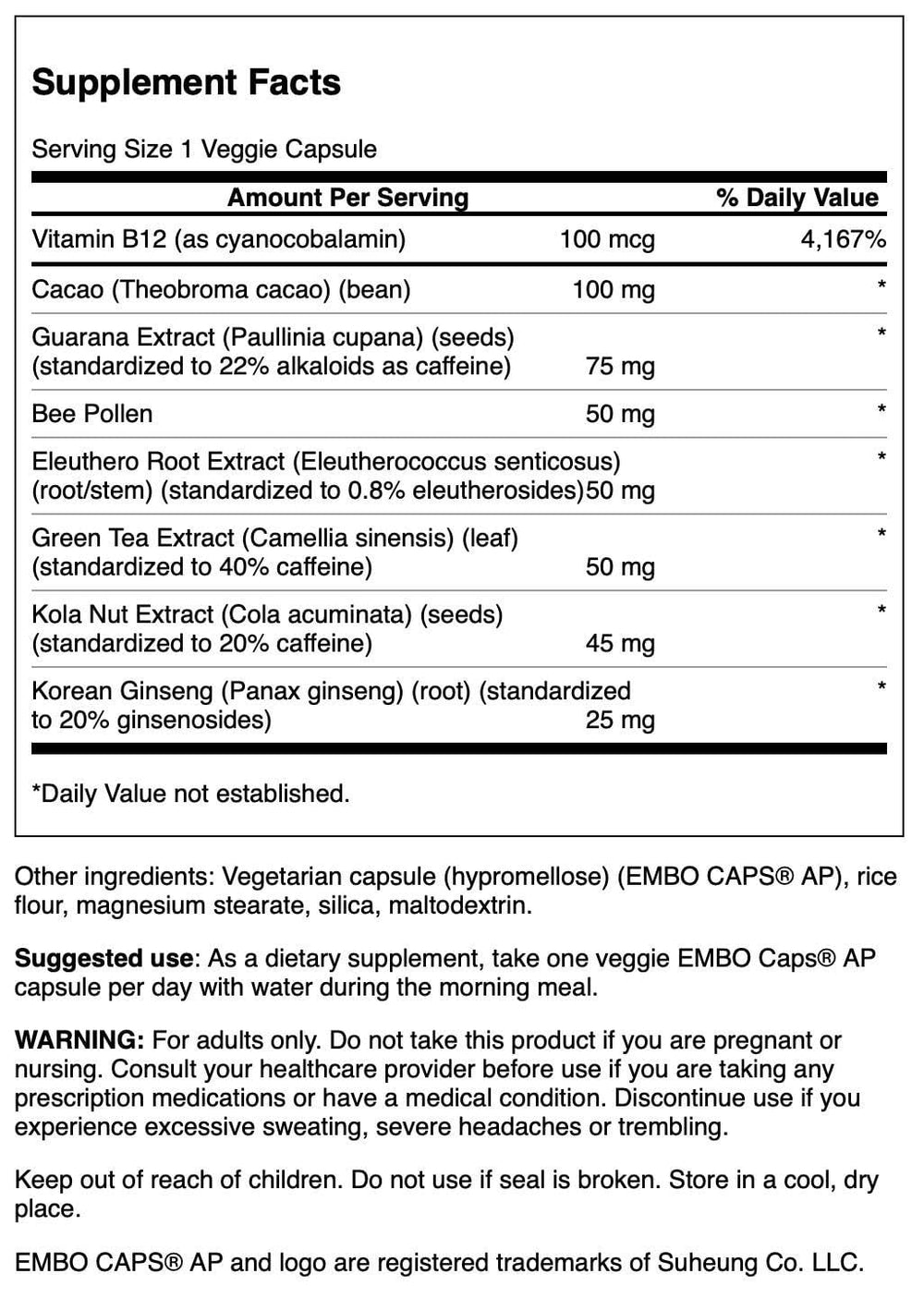 Swanson Ultra Energy Boost Designed Release 60 Veg Caps Pack of 2 - Packaging/back view