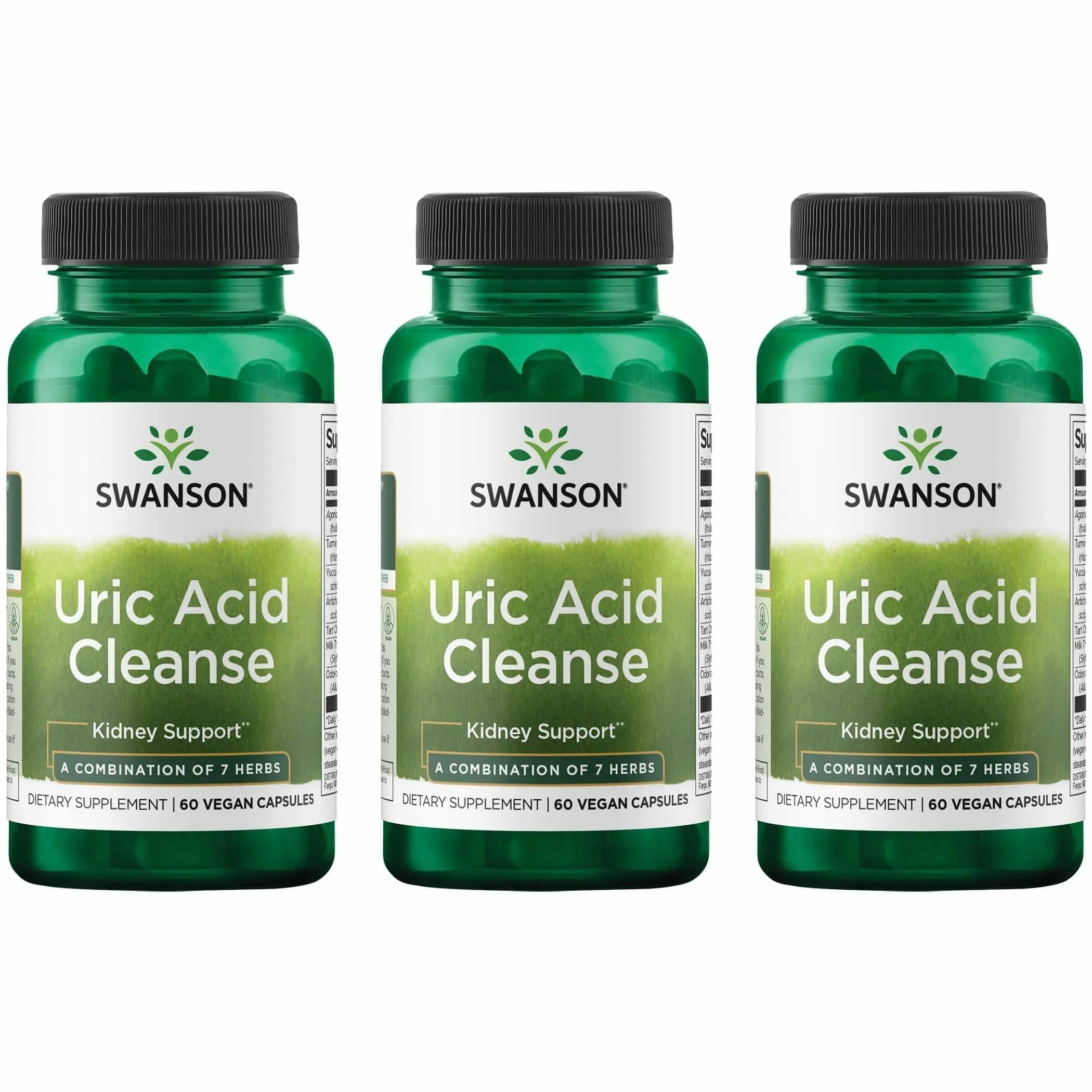 Swanson Uric Acid Cleanse bottle front view highlighting natural detox support for daily wellness