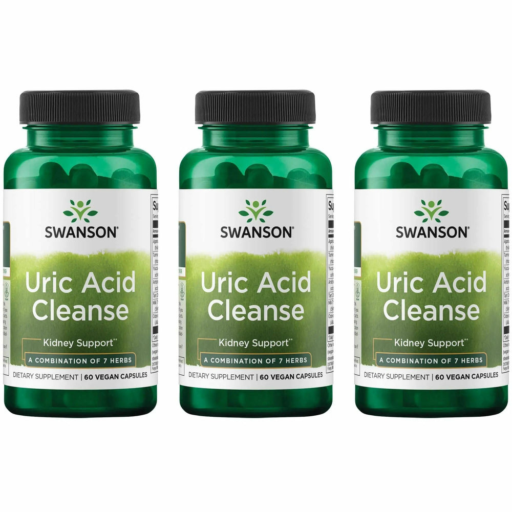 Swanson Uric Acid Cleanse bottle front view highlighting natural detox support for daily wellness