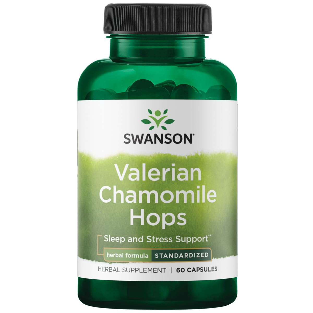 Swanson Valerian Chamomile Hops Sleep Complex bottle with label