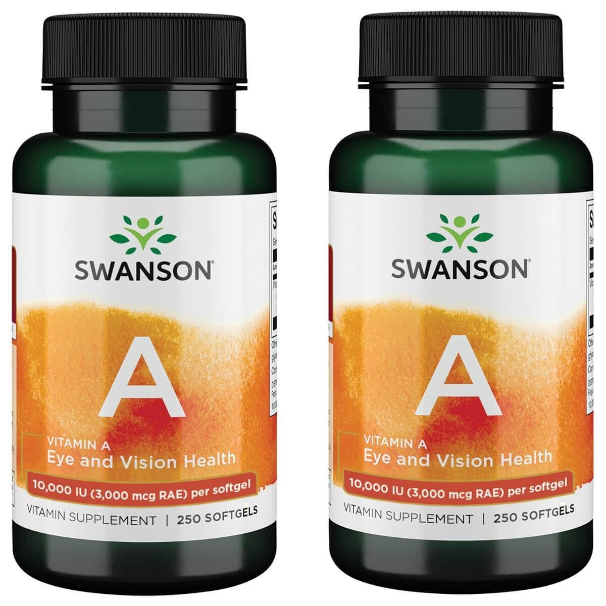Swanson Vitamin A 10,000 IU softgels - 2 pack (250 softgels)