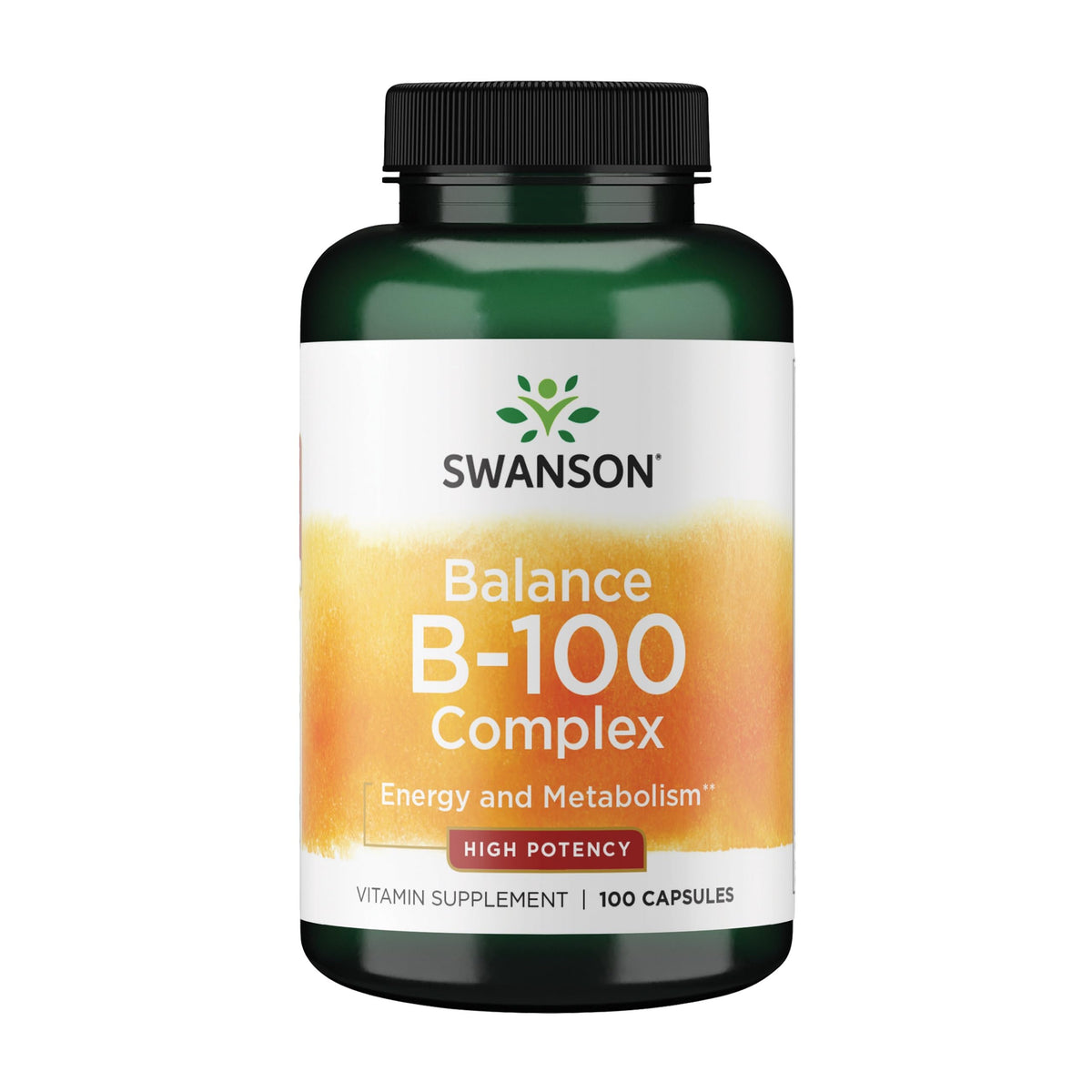 Swanson Vitamin B-100 bottle with front label