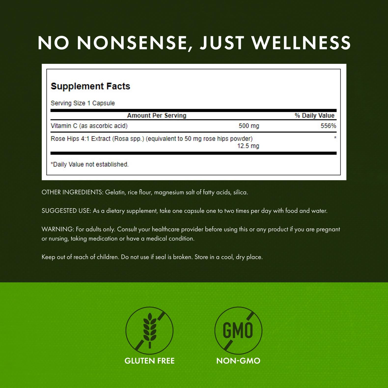 Capsule featuring Vitamin C and rose hips