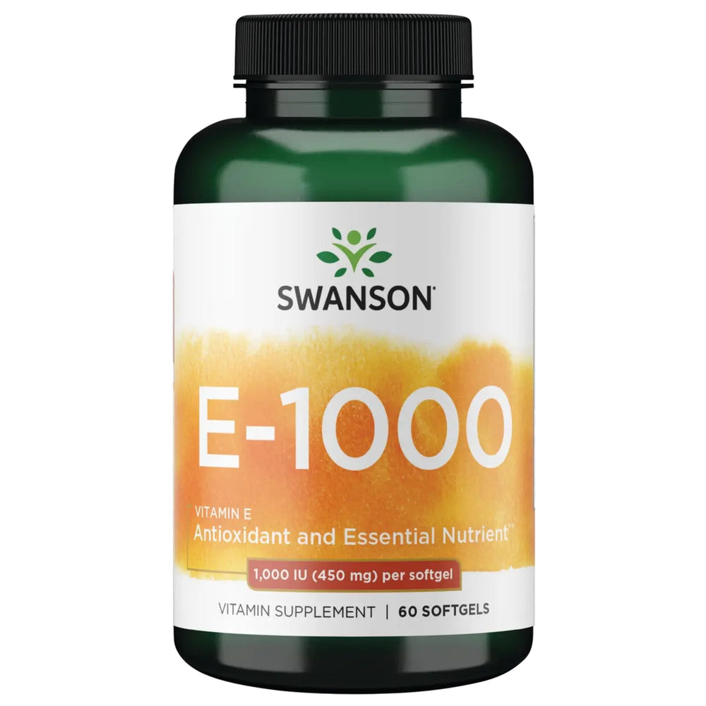 Swanson Vitamin E 1000 IU softgels bottle