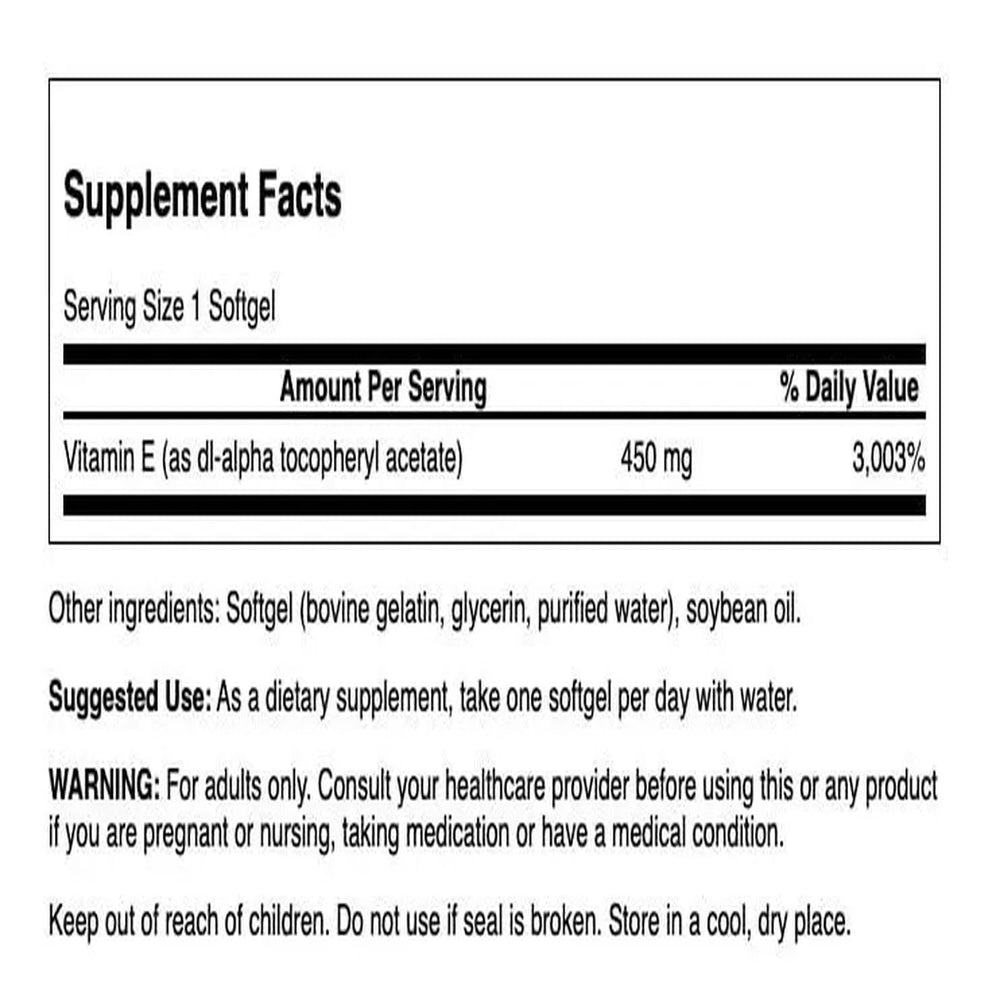 Close-up of Vitamin E 1000 IU softgels