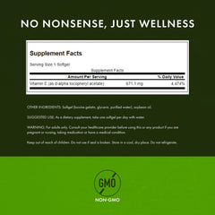 Swanson Vitamin E label highlighting natural formula