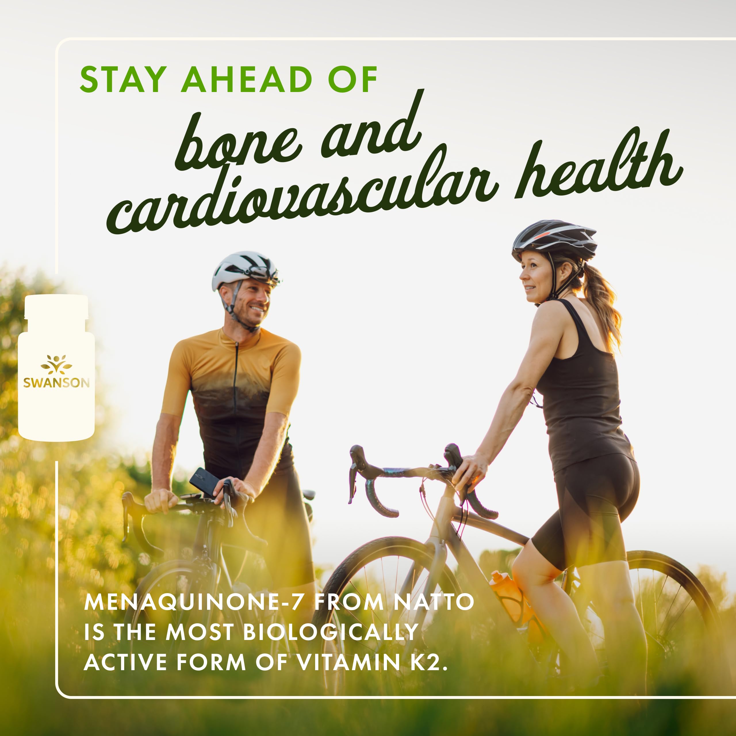 Close-up of Swanson K2 Menaquinone-7 Natto softgels capsules