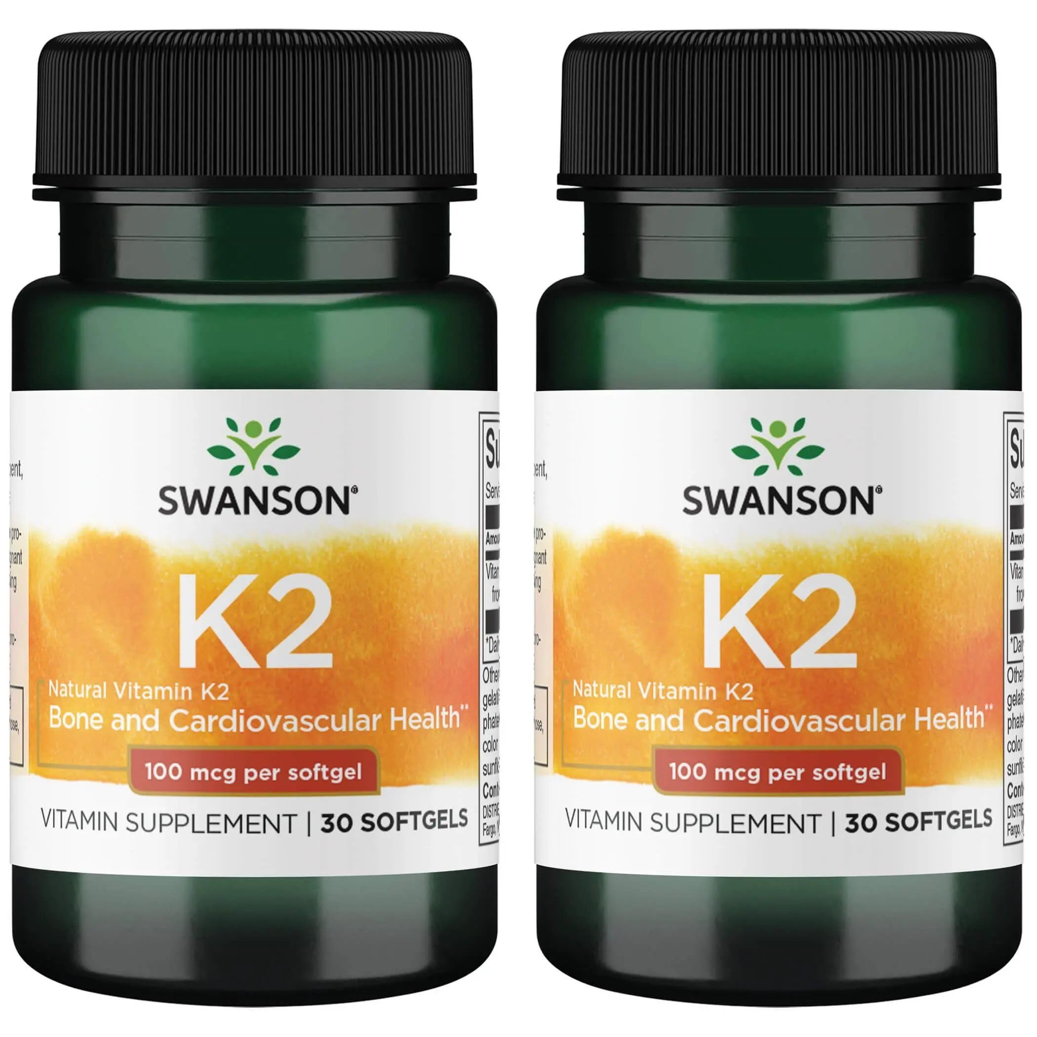 Swanson Vitamin K2 MK-7 bottle label