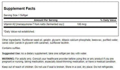 Swanson Vitamin K2 MK-7 bottle back label