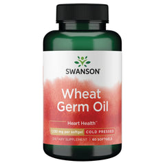 Swanson Cold-Pressed Wheat Germ Oil bottle with 60 softgels