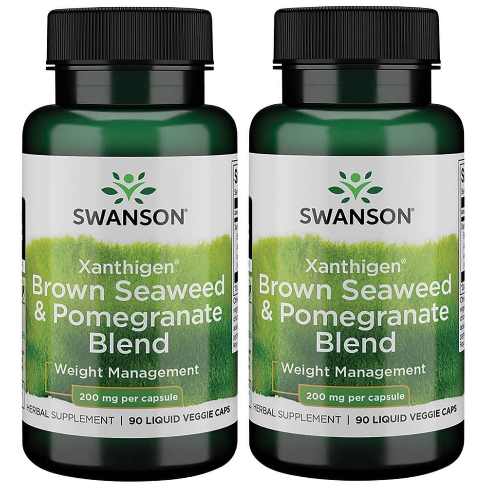 Swanson Xanthigen Brown Seaweed & Pomegranate Blend 200 mg, 90 Liquid Veggie Caps (2 Pack)