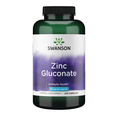Bottle of Swanson Zinc Gluconate 50mg capsules