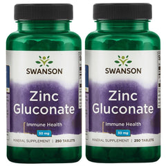 Swanson Zinc Gluconate 30mg tablets - 250 count, 2-pack