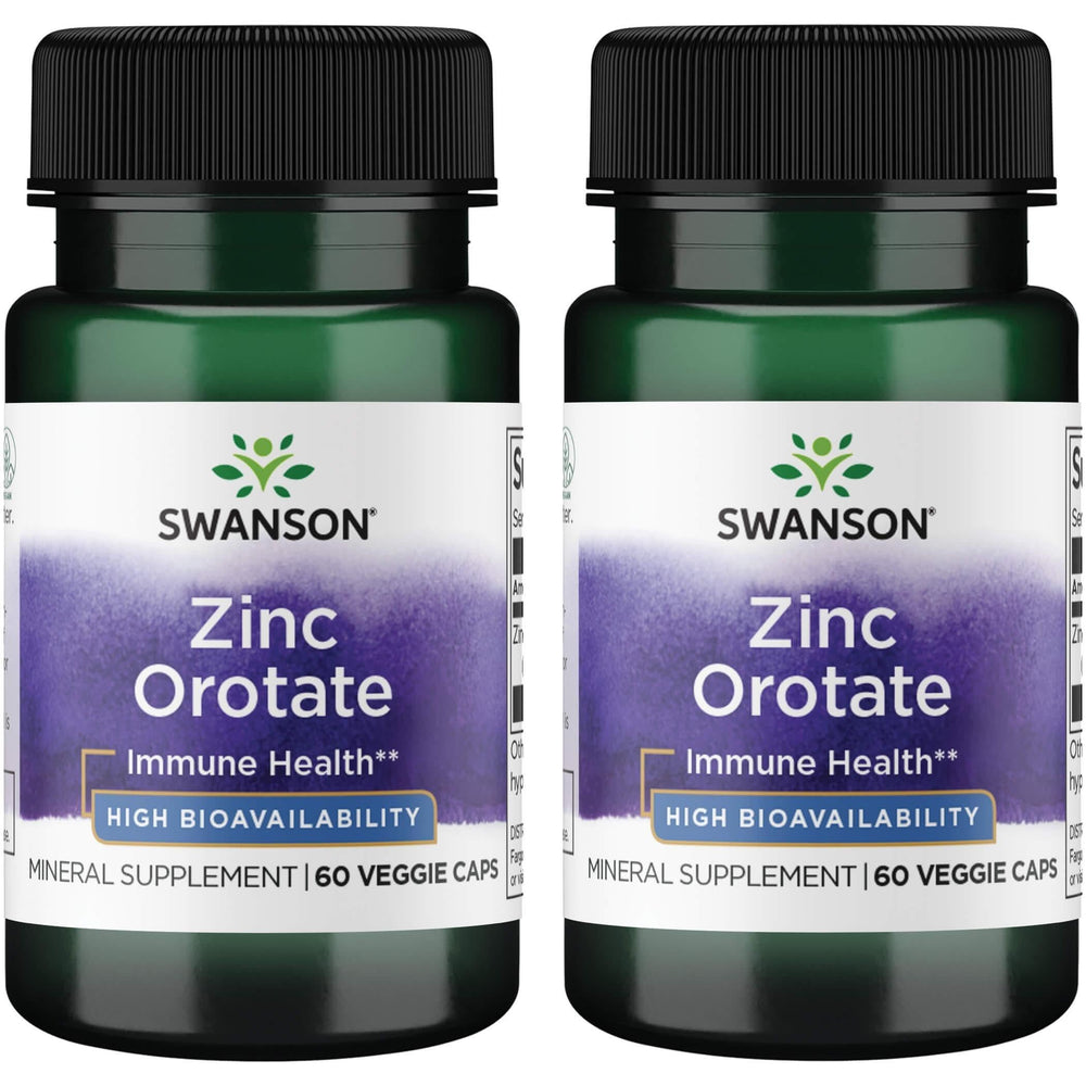 Swanson Zinc Orotate 10 mg elemental zinc – 60 vegan capsules, 2-pack