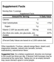 Orange and lemon-flavored Swanson Zinc & Vitamin C Lozenges lozenges