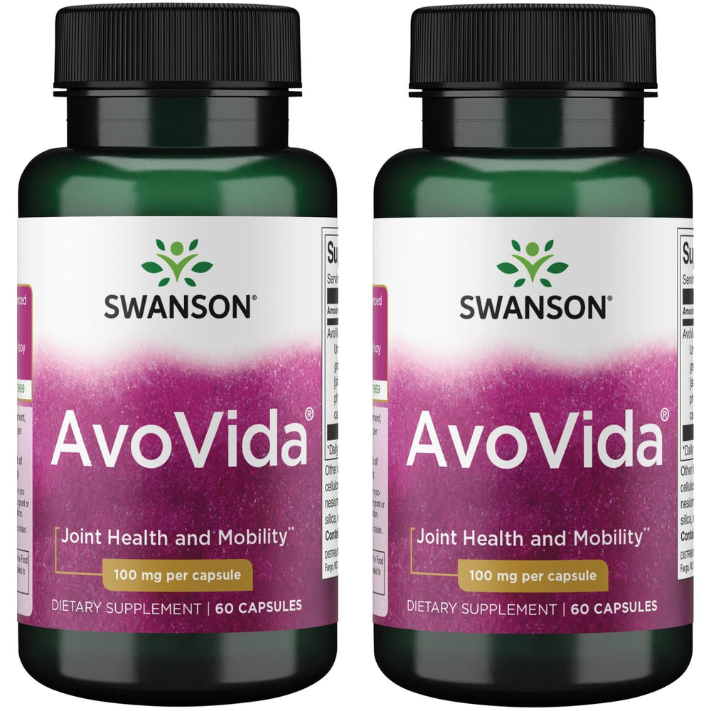 Swanson Avovida 100 mg 60 capsules (2 pack) bottle label