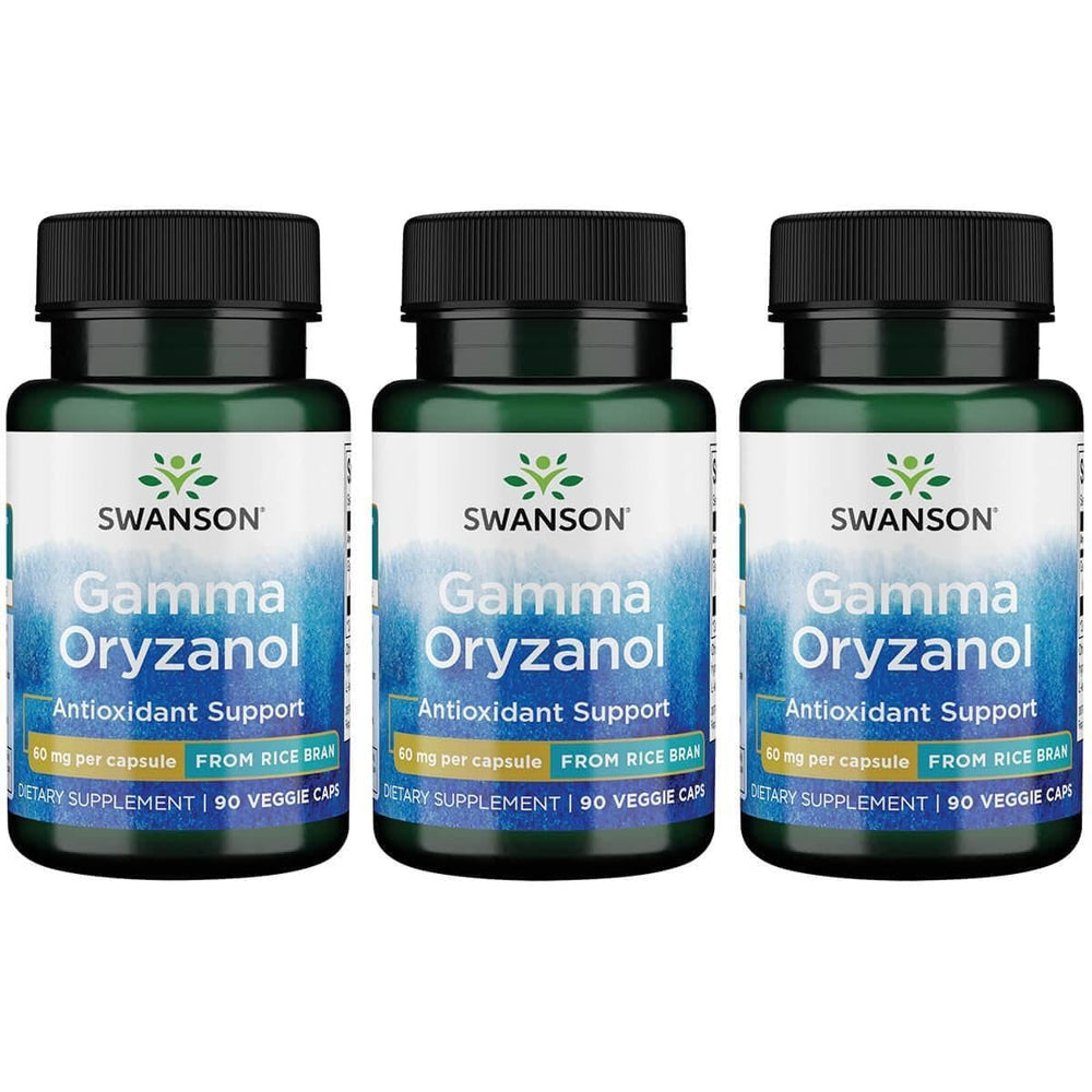 Swanson Gamma Oryzanol from Rice Bran 60 mg 90 Veg Caps (3 Pack)