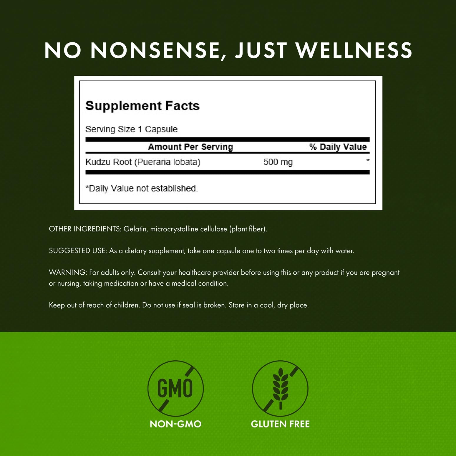 Swanson Kudzu Root product packaging and label