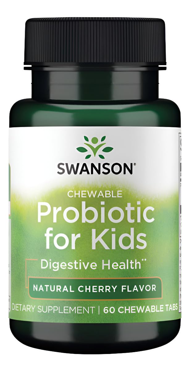 Swanson PROBIOTIC Kids NAT Cherry 60 CHWBL bottle front view