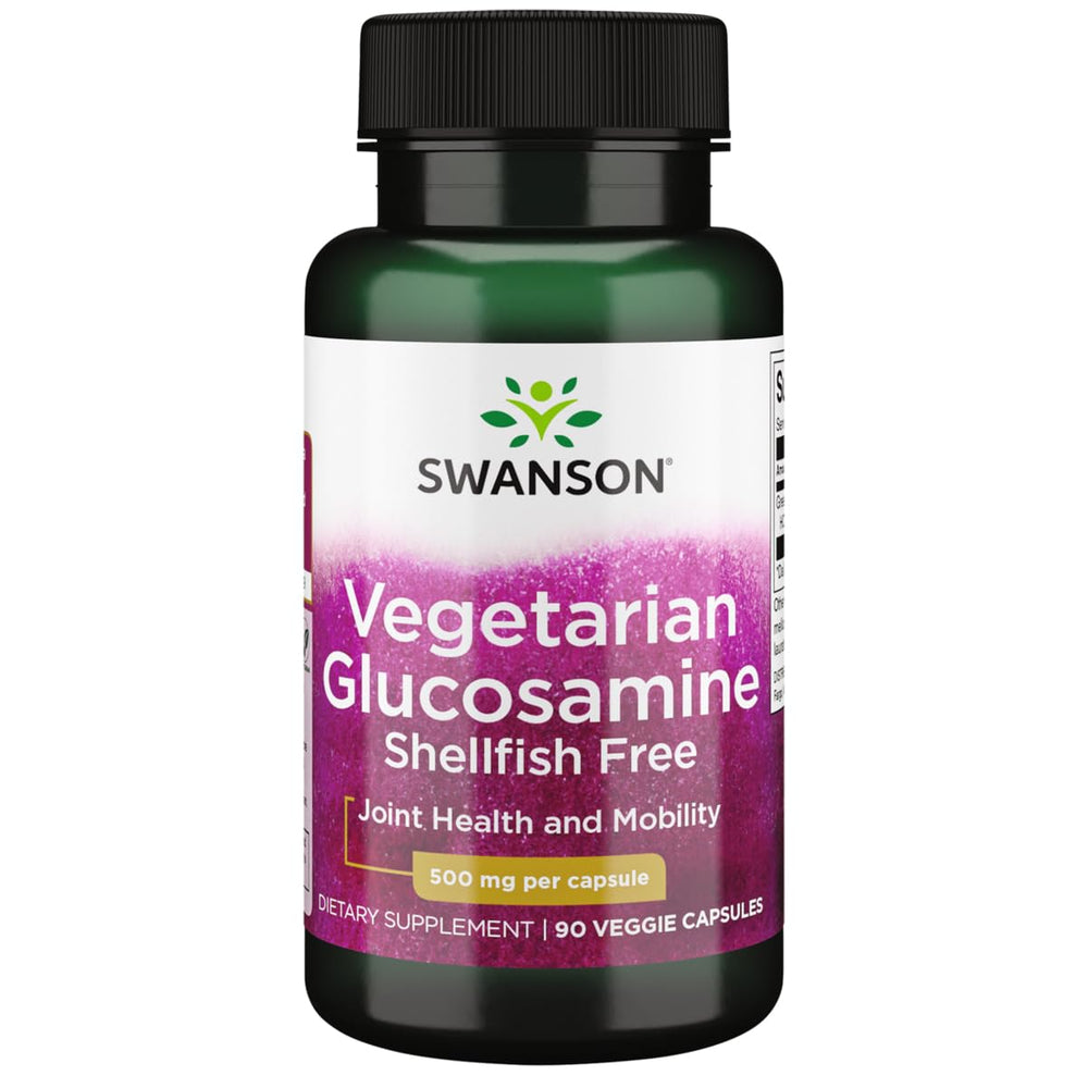 Swanson Vegetarian Glucosamine bottle label with 90 vegetarian capsules