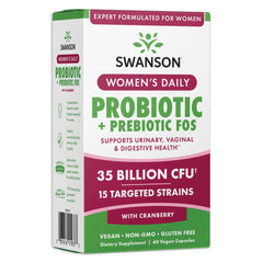 Front view of Swanson WMN Daily Prob W/PREB FOS 60VEGANCAP bottle