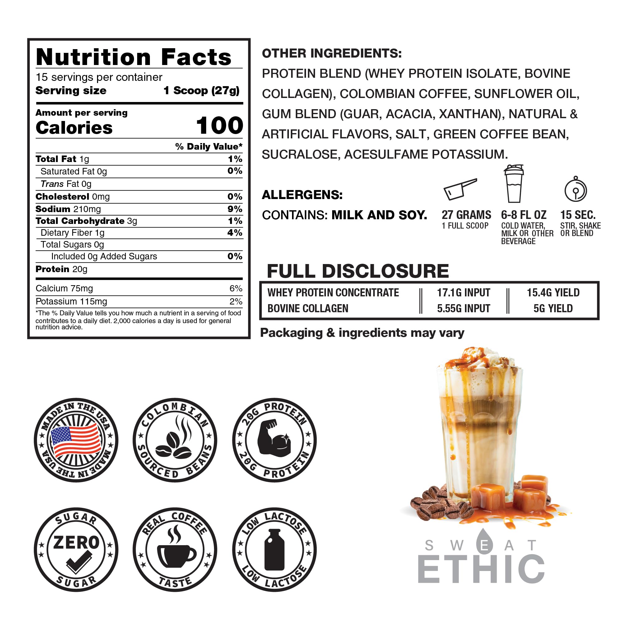 Sweat Ethic Brew’D UP pours into a cup for a protein-rich coffee ritual