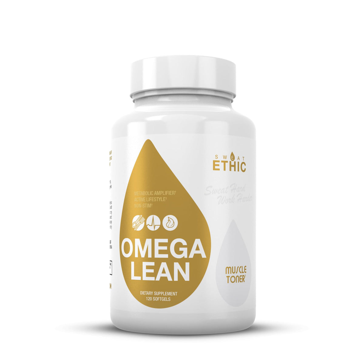 Front view of Sweat Ethic Omega Lean Muscle Toner bottle