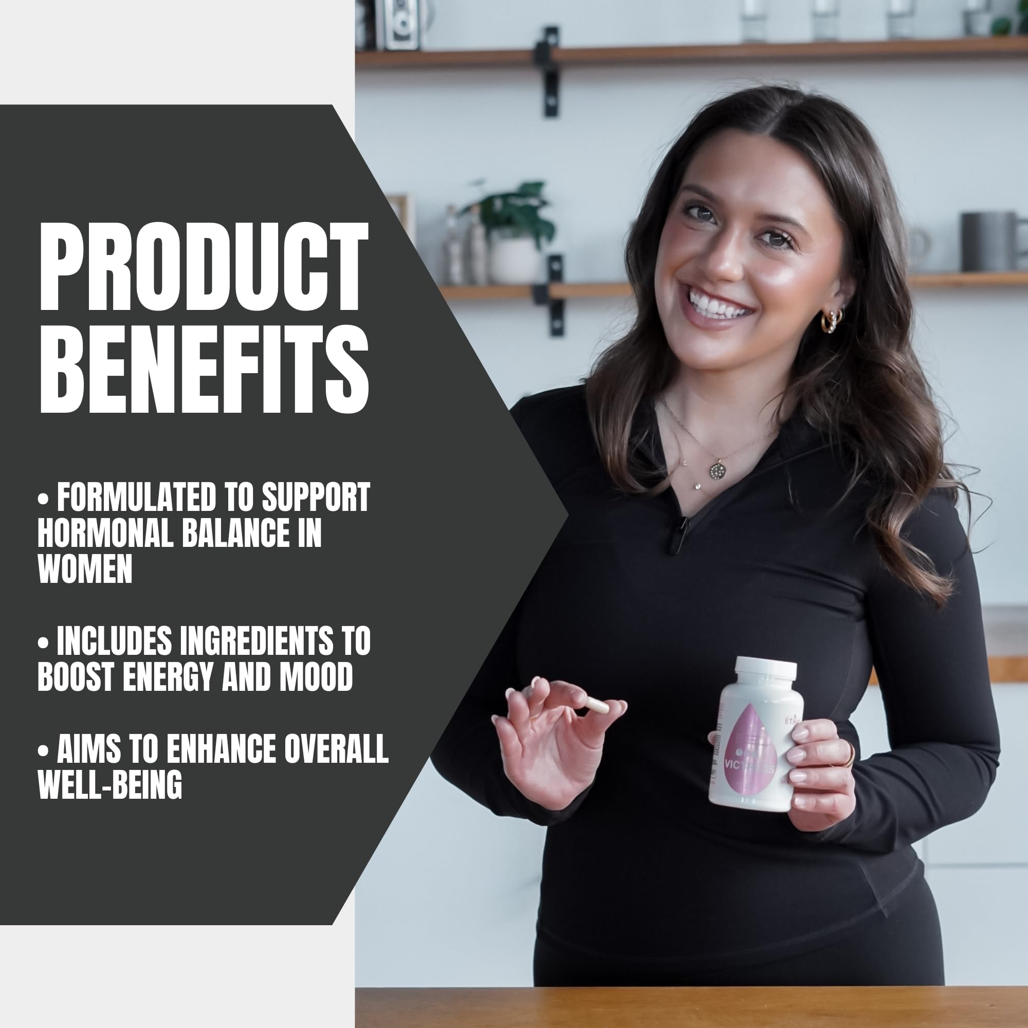 Sweat Ethic Victress ingredients-diagram highlights DIM and Ashwagandha benefits