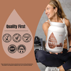 Sweat Ethic Whey'D triple whey blend close-up of ingredients