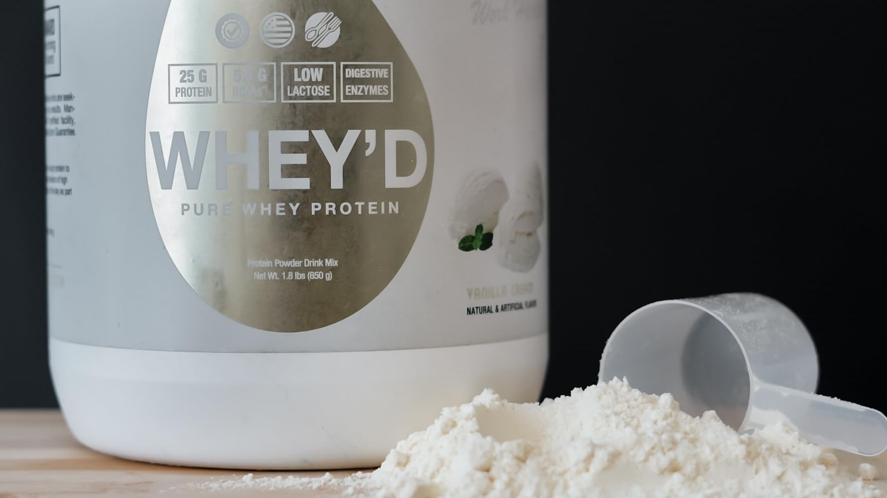 Sweat Ethic Whey'd mixing cup demonstrates effortless blending with water or milk.