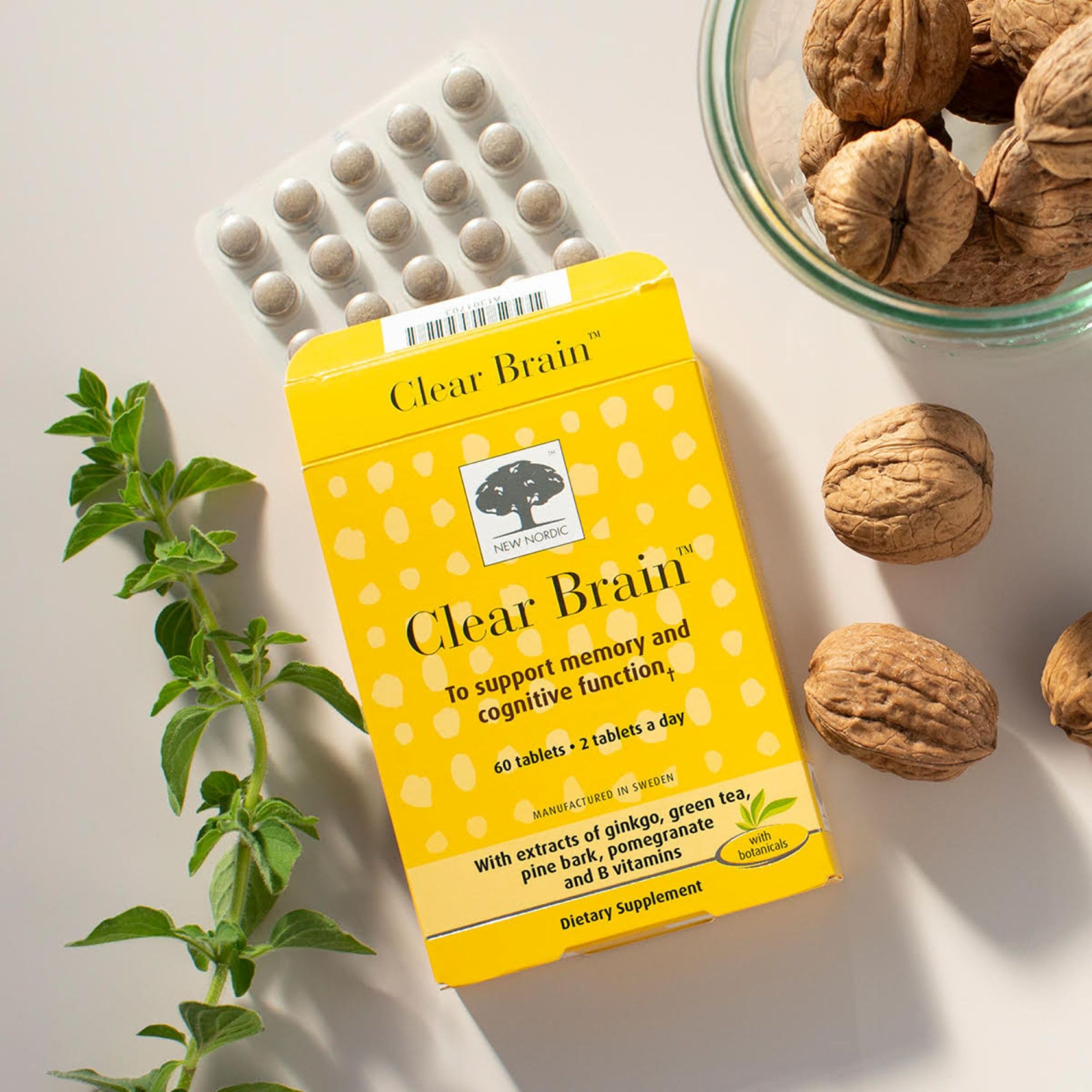 Swedish-made label on Clear Brain packaging