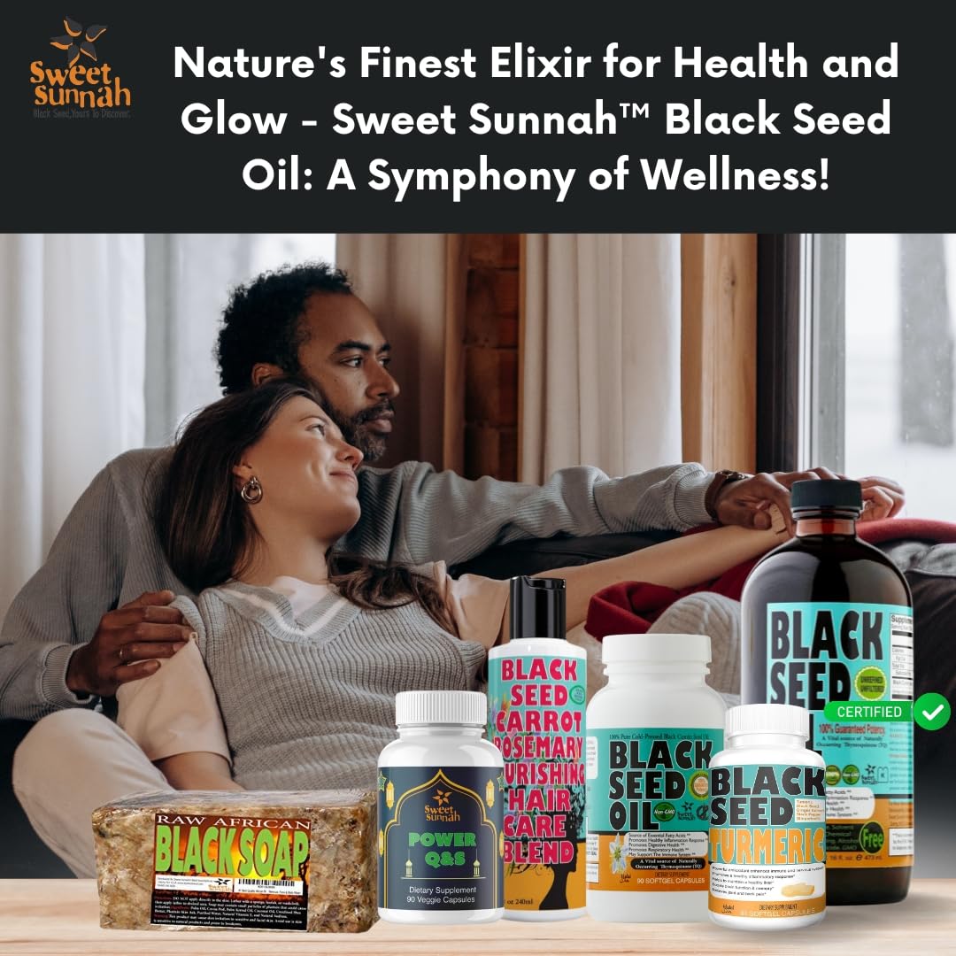 Sweet Sunnah product bottle with hair-skin visuals—may support hair and skin clarity.