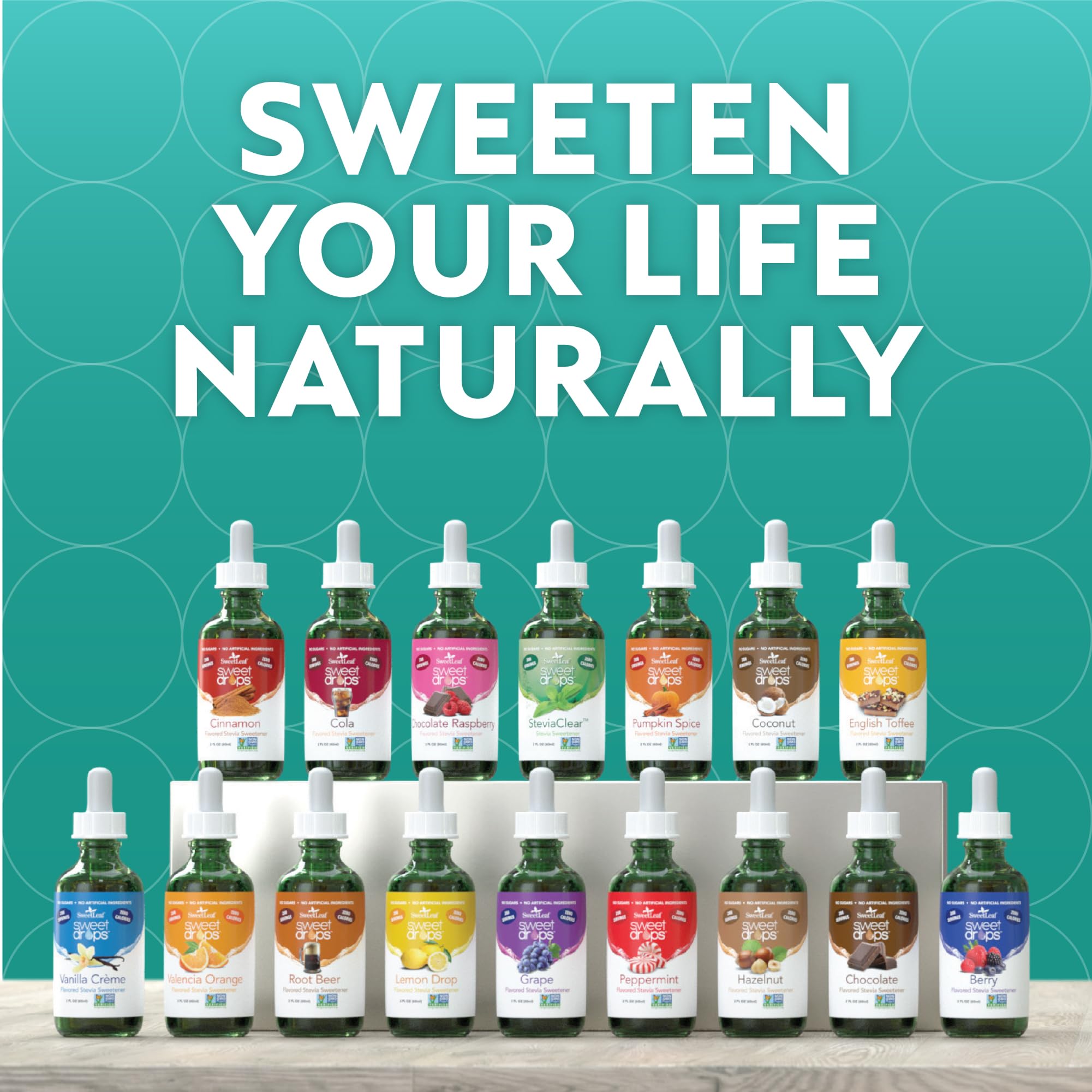 Close-up of product label on Steviaclear 4 oz bottle in set of 2