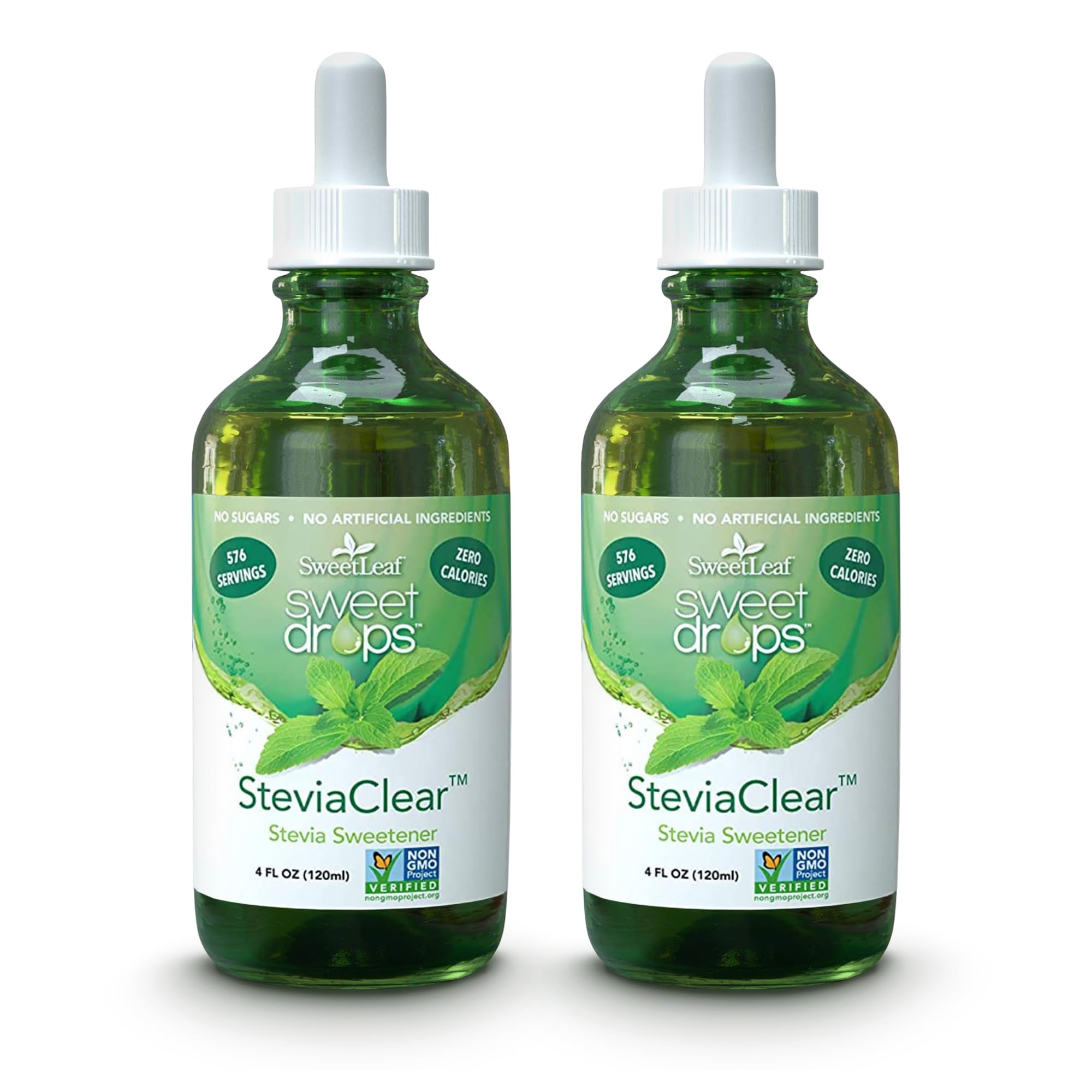 Front view of SweetLeaf Steviaclear 4 oz bottle set of 2