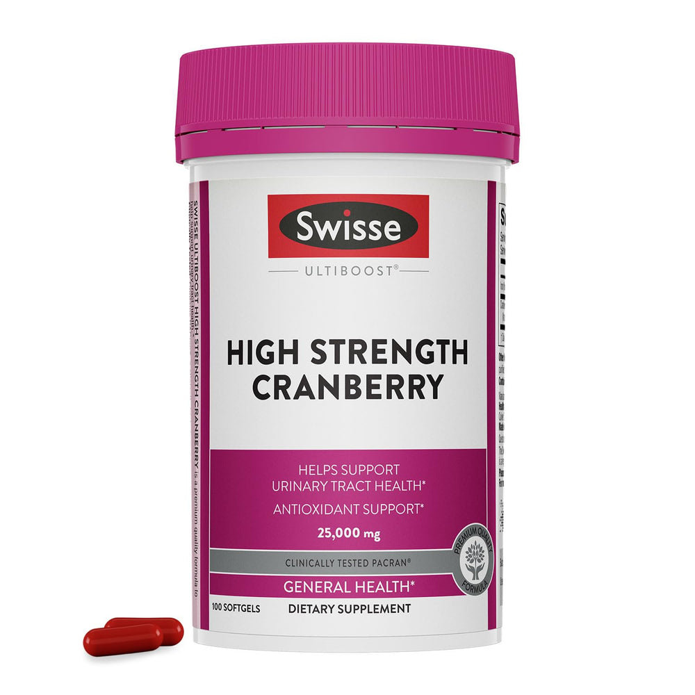 Front view of Swisse Cranberry Pills bottle