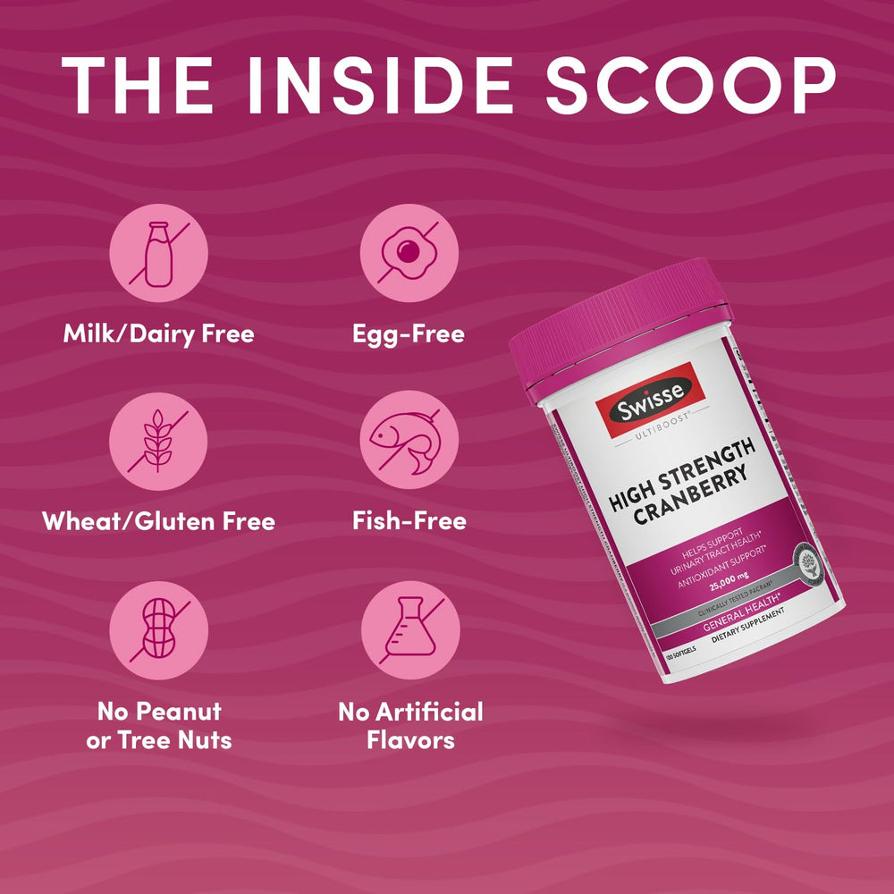 Supplement facts panel of Swisse Cranberry Pills
