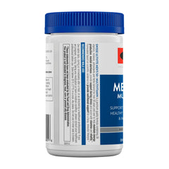 Front view of Swisse Men 50+ multivitamin bottle with label