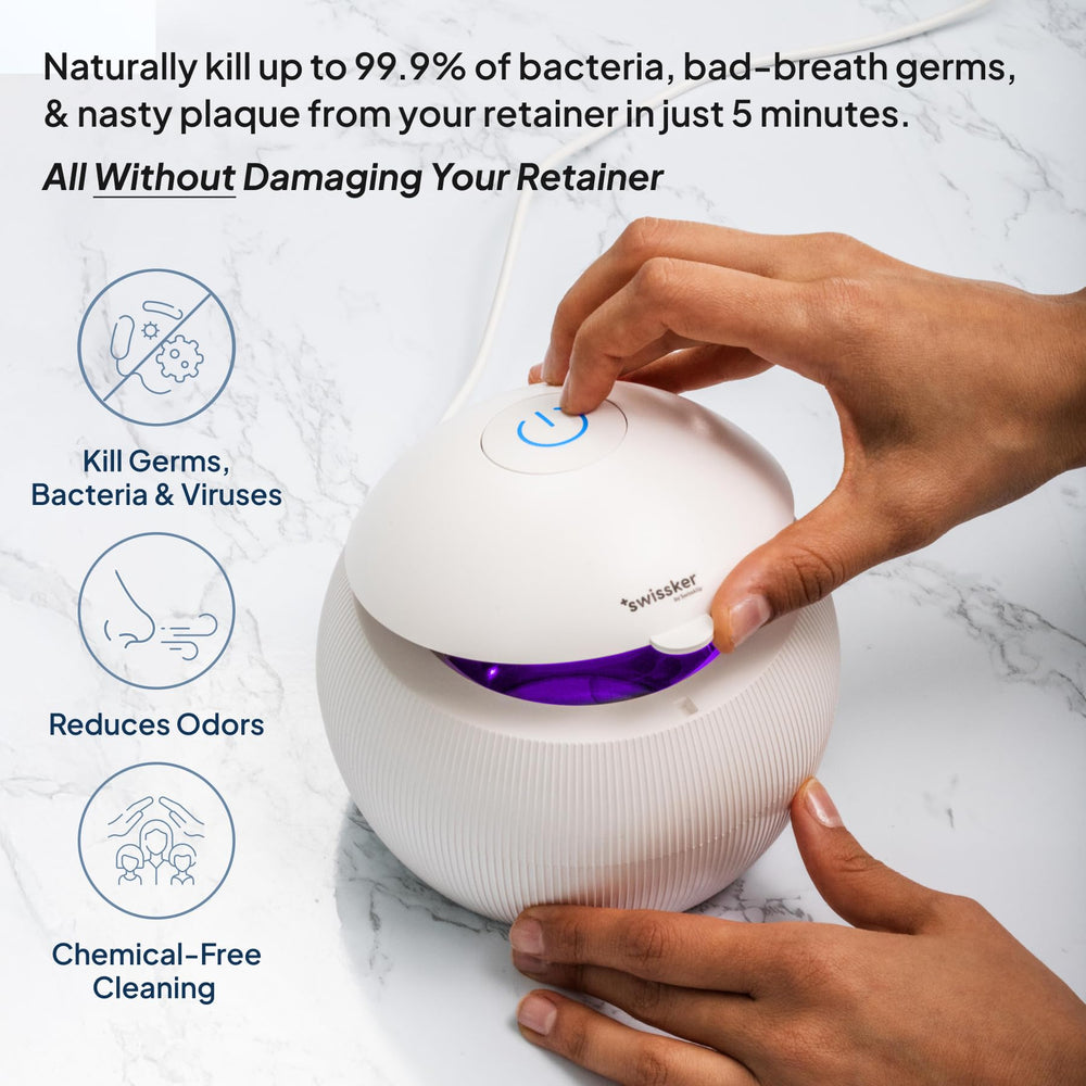 Aligners being cleaned in ShinePod