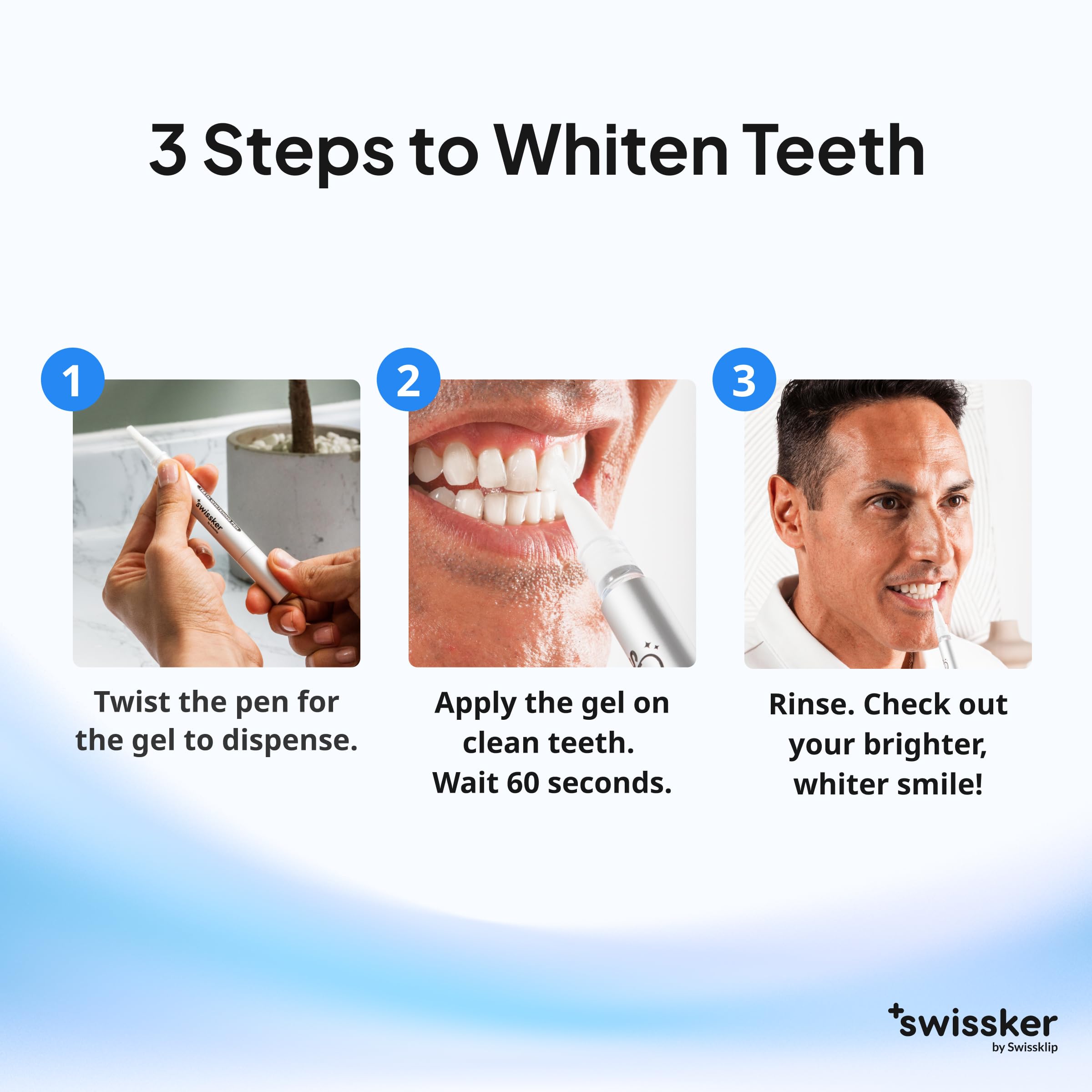 Combo pack with whitening foam and pen