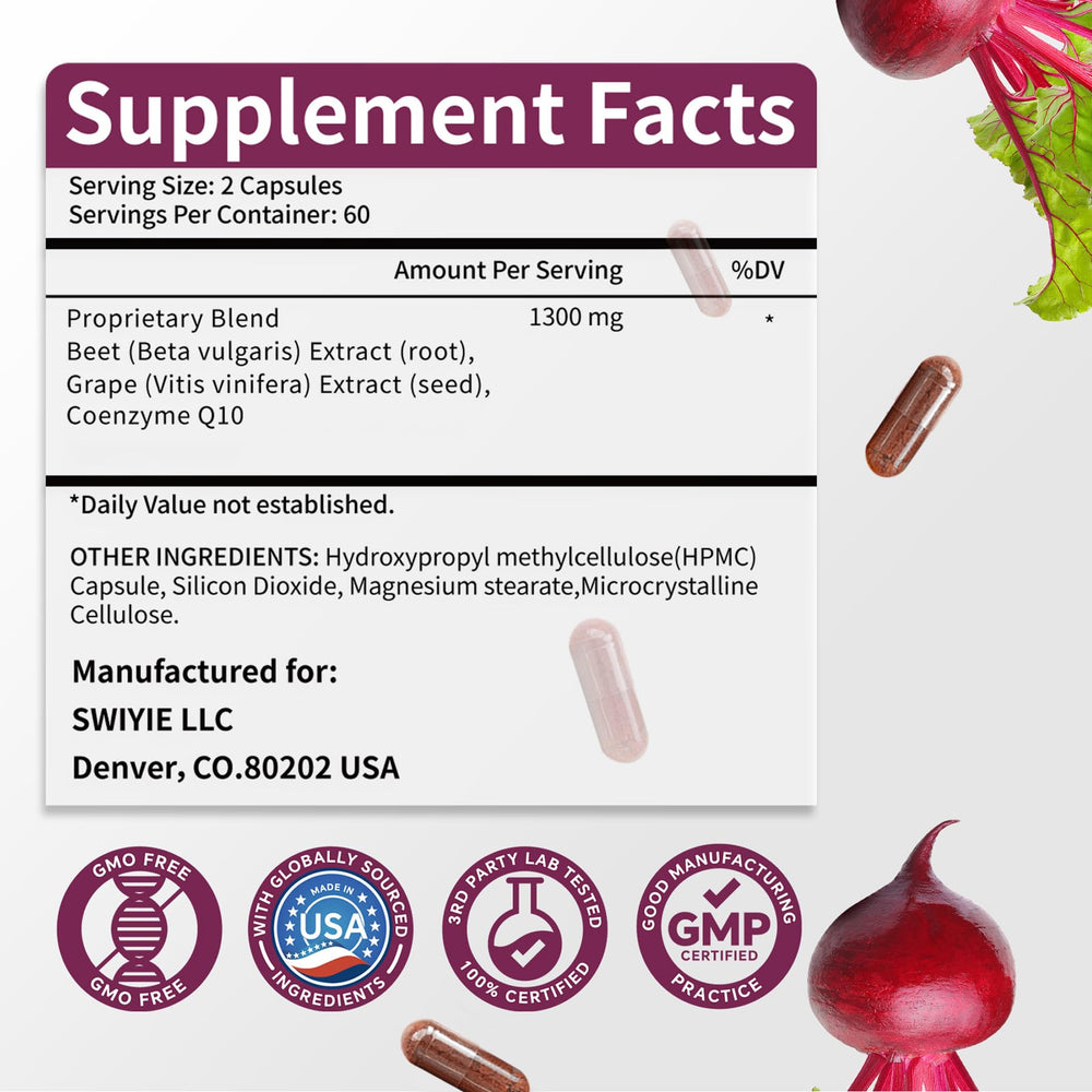Swiyie Beet Root Capsules pour top demonstrates easy daily dosage