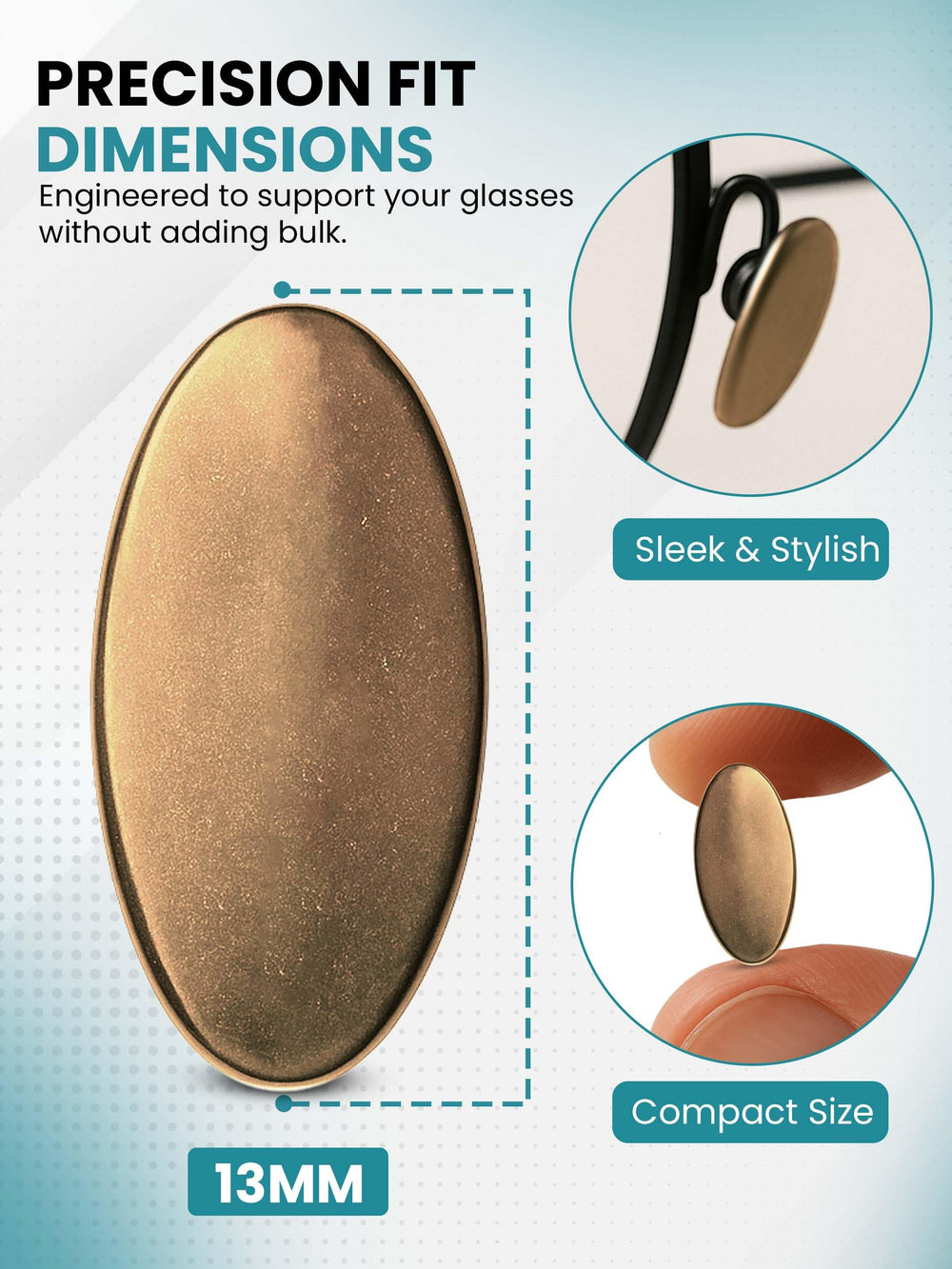 Glasses featuring rose gold titanium nose pads for comfort